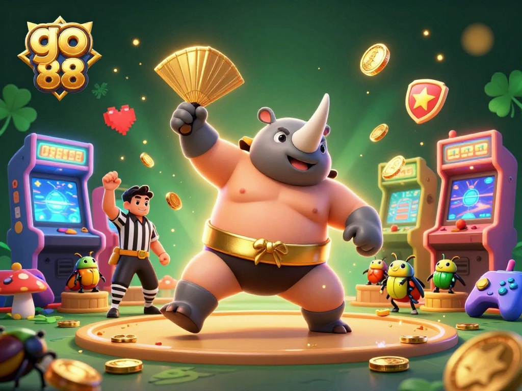 Engage in winning gameplay at go 88 with a vibrant 3D illustration of a beetle champion in action.