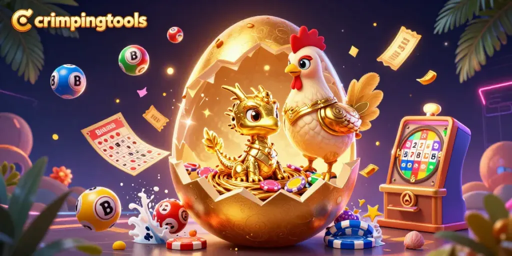 Experience the thrill of crimpingtools with a golden dragon emerging amidst vibrant casino elements