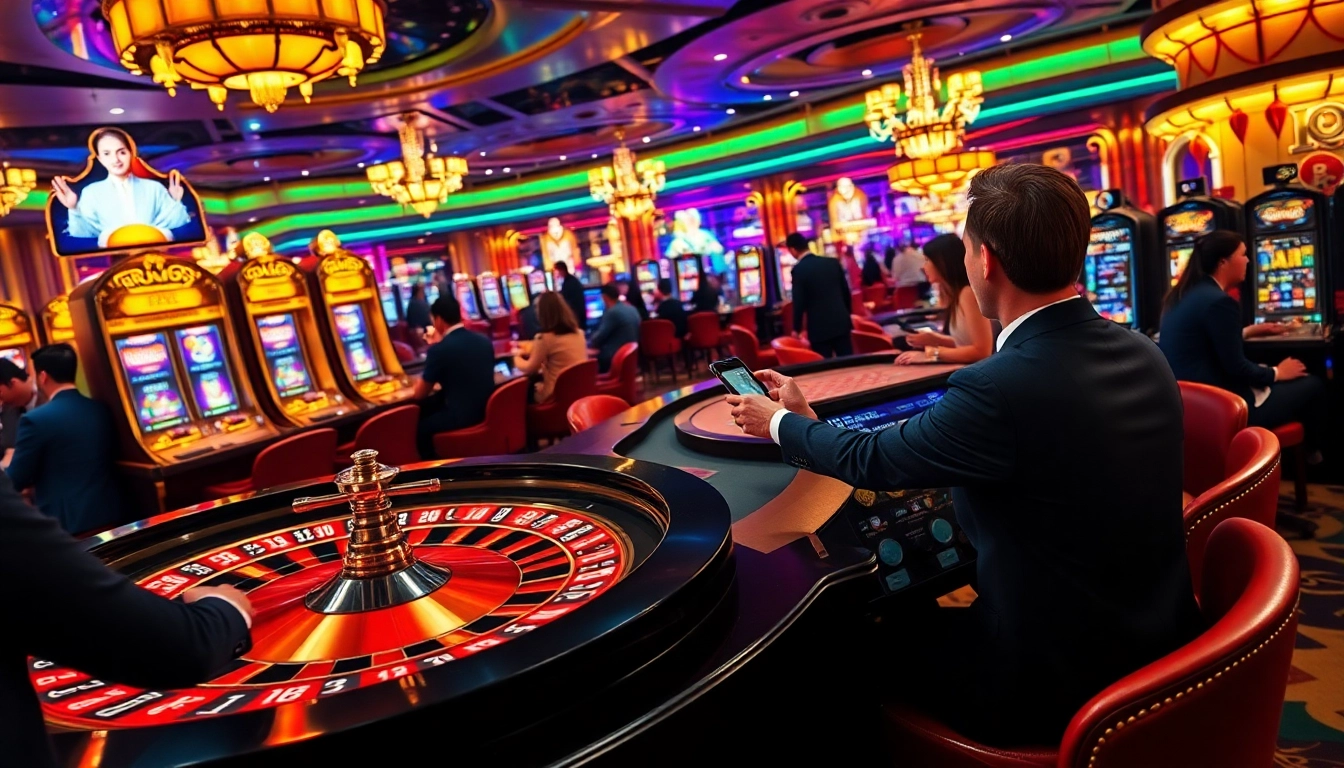 Exciting players enjoying games at the best crypto casinos, showcasing vibrant tables and digital interfaces.