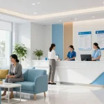 luck8 com: Modern healthcare clinic reception with patient care and services.